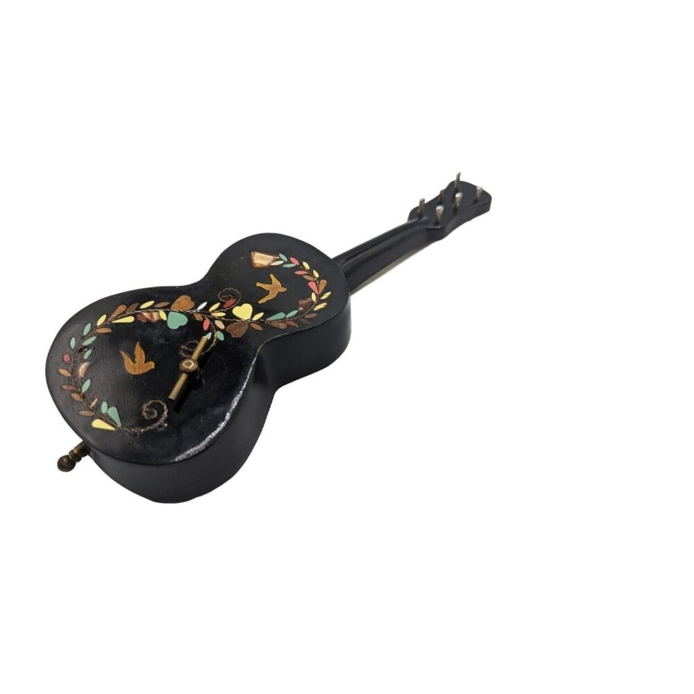 Vintage Miniature Wooden Painted Napoli Guitar Music Box Italy Made Santa Maria - Picture 7 of 14